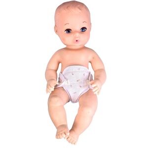 Vintage 70s Baby Doll Blue Eyes Hong Kong 8126 Vinyl 10 Inch Drink Wet Boy Girl